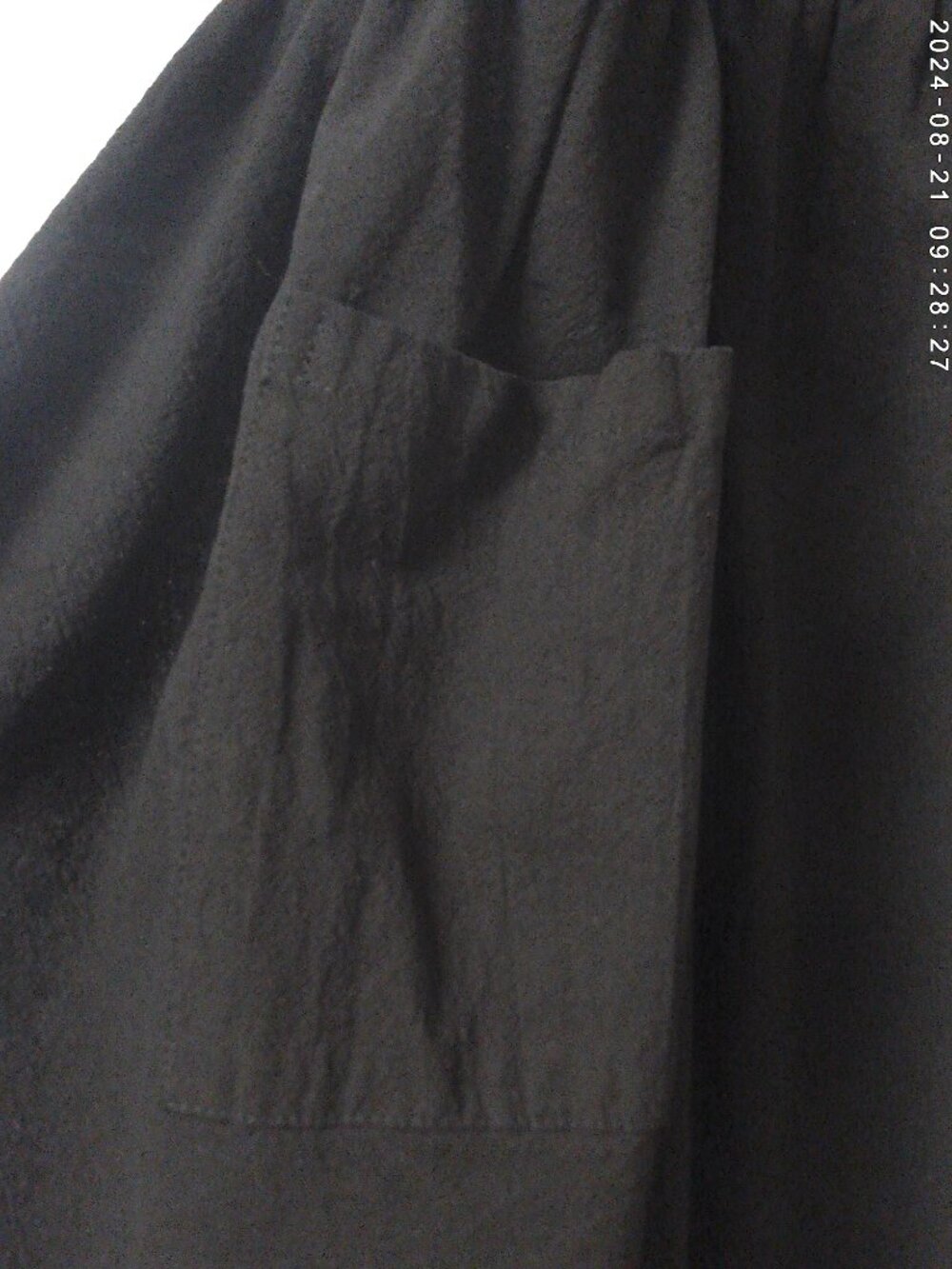 Black Cotton Linen Apron One Size Kitchen Barista Bakery NWOT Handmade - Picture 4 of 10